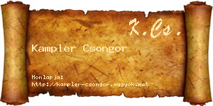 Kampler Csongor névjegykártya